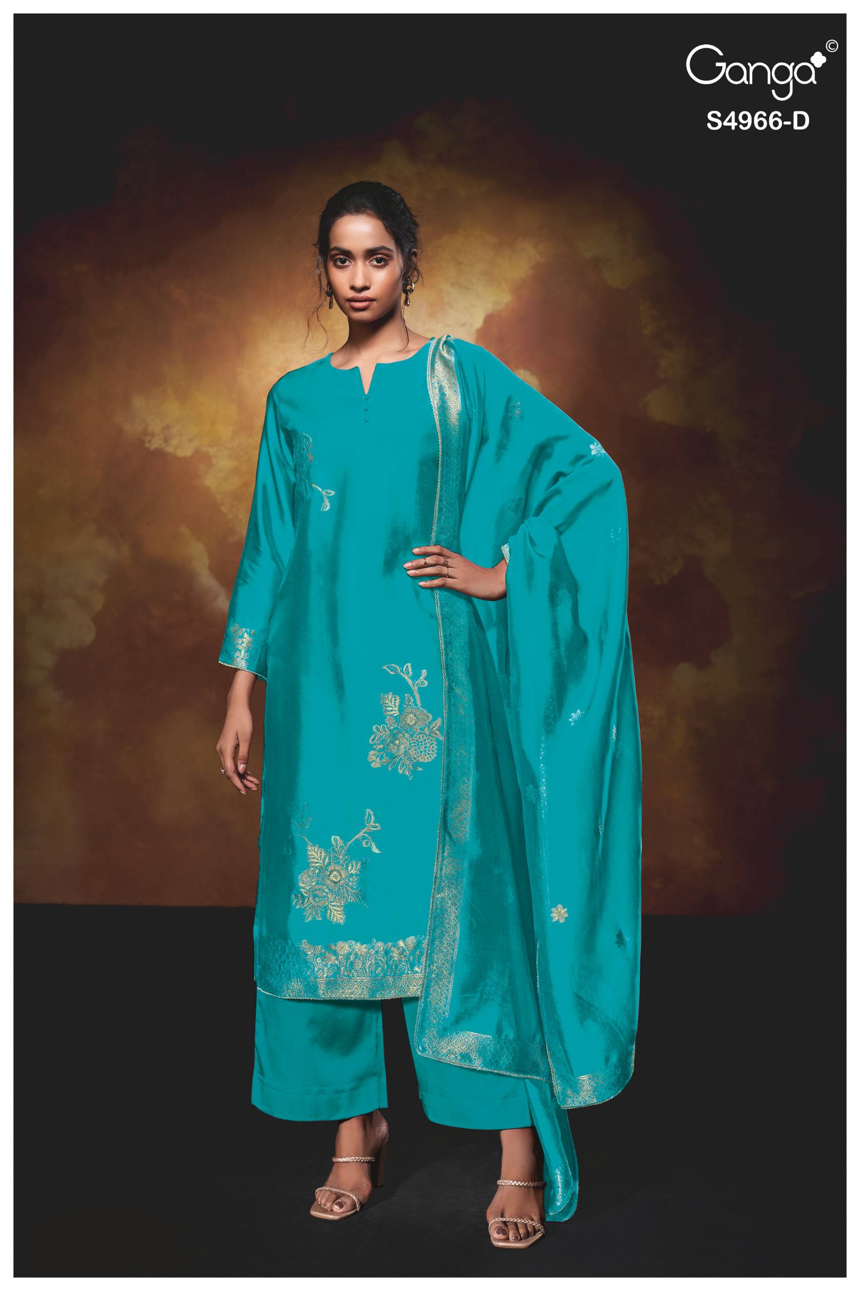 NIVORA 4966 Series By GANGA FASHION Stylish Beautiful Colourful PURE SILK Dresses At Wholesale Price
